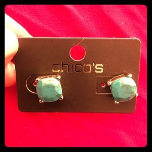 Chico’s Turquoise Studs Gold
